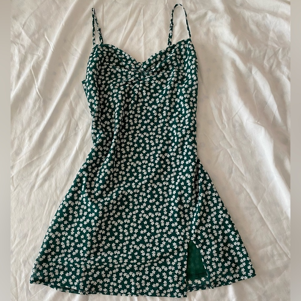princess polly green floral mini dress